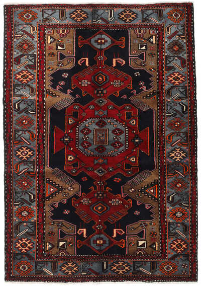 ヴィンテージ ハマダン産 ペルシャ絨毯 114×76cm - ラグ